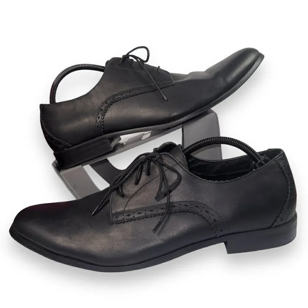 Penguin by Munsingwear Blucher Oxfords Black Leather PBLU201-1‎ Men's 13